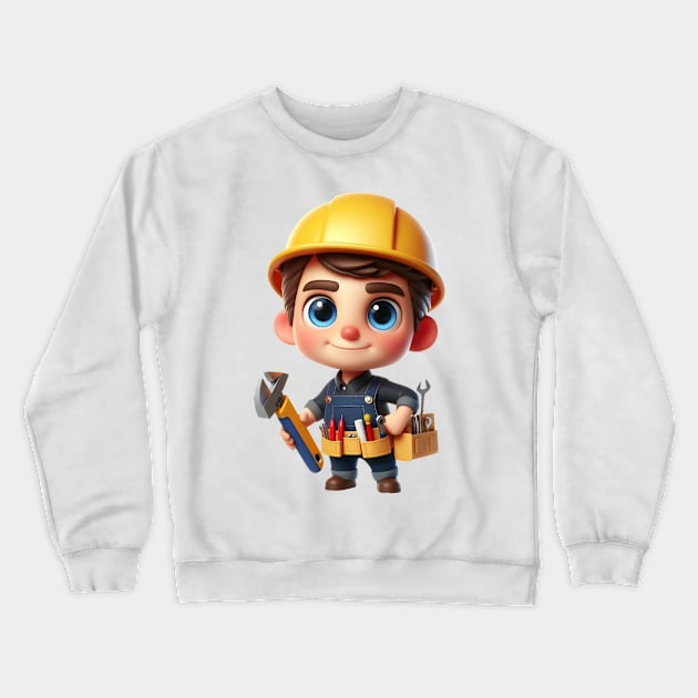 Cute Builder Crewneck Sweatshirt by Dmytro